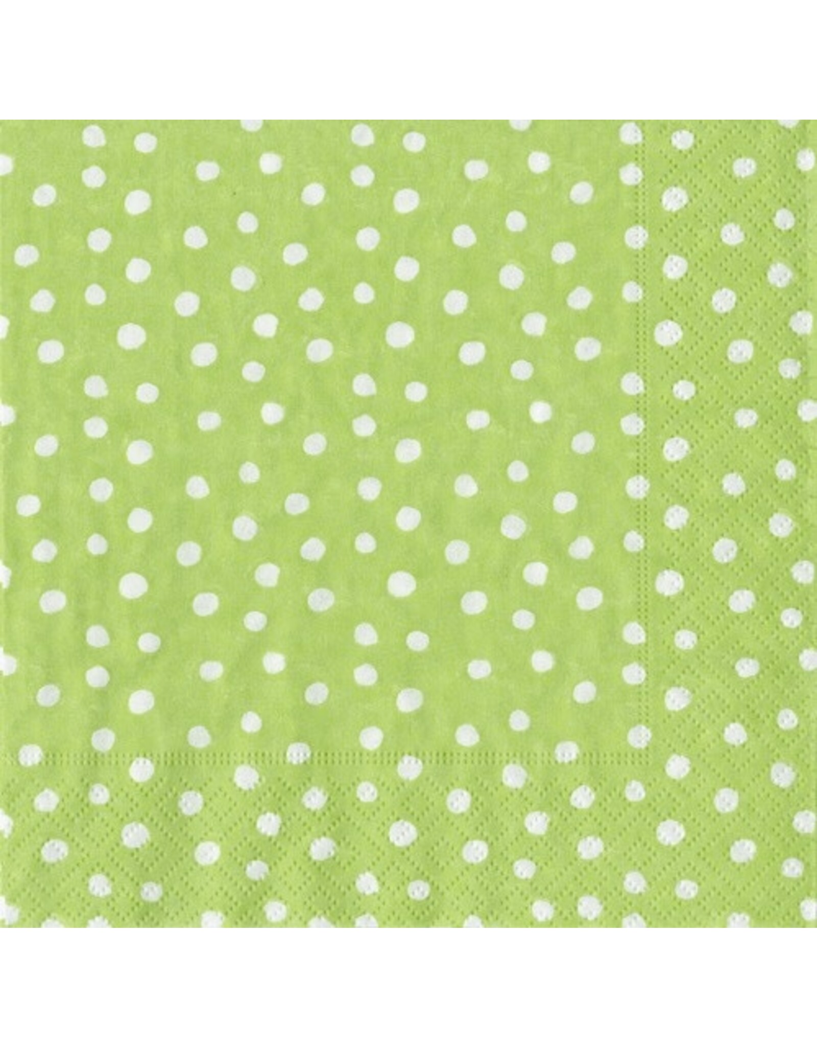 Caspari Paper Cocktail Napkins 20pk Small Dots Spring Green