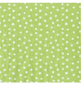Caspari Paper Cocktail Napkins 20pk Small Dots Spring Green