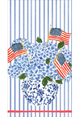 Caspari Paper Guest Towel Napkins 15pk Flags And Hydrangeas