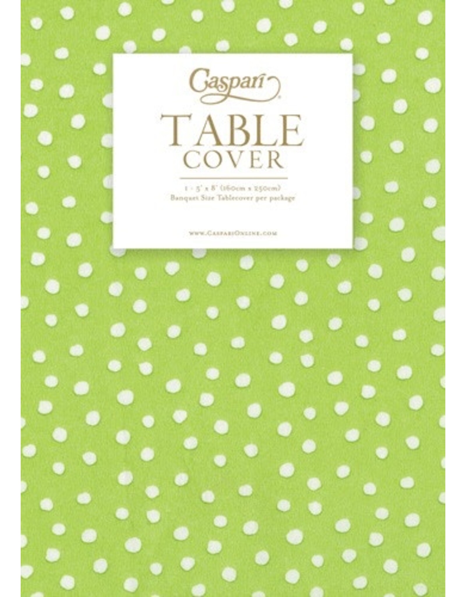 Caspari Paper Linen Table Covers | Small Dots Spring Green 1 Ea