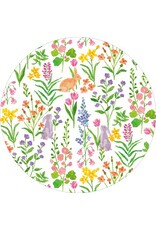 Caspari Easter Salad Dessert Paper Plates Sq 8pk Bunny Field