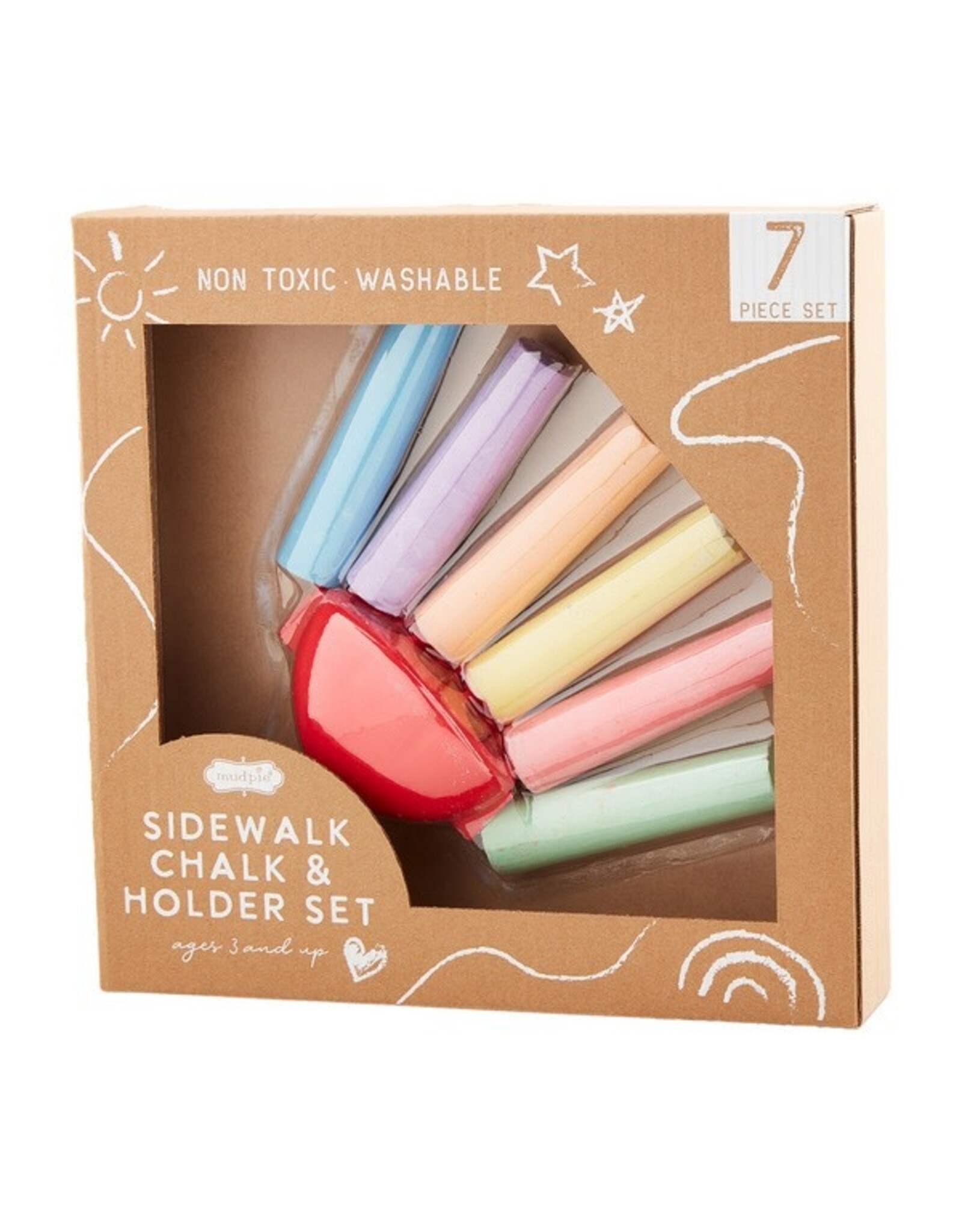 Mud Pie Sidewalk Chalk And Holder Set
