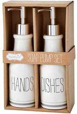 Mud Pie Bistro Kitchen Boxed Hands and Dishes Soap Pump Set