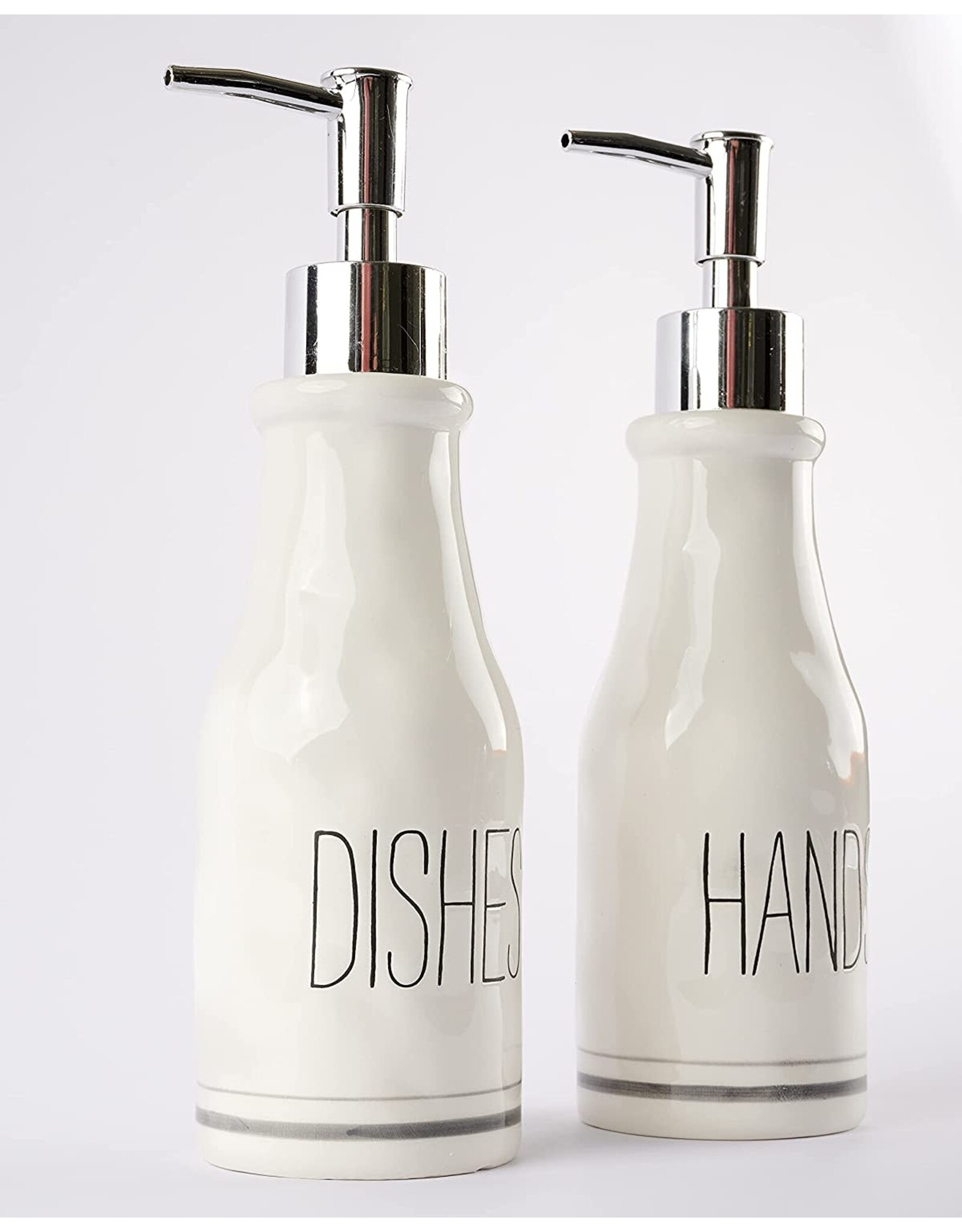 Mud Pie Bistro Kitchen Boxed Hands and Dishes Soap Pump Set