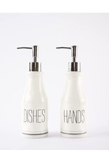 Mud Pie Bistro Kitchen Boxed Hands and Dishes Soap Pump Set