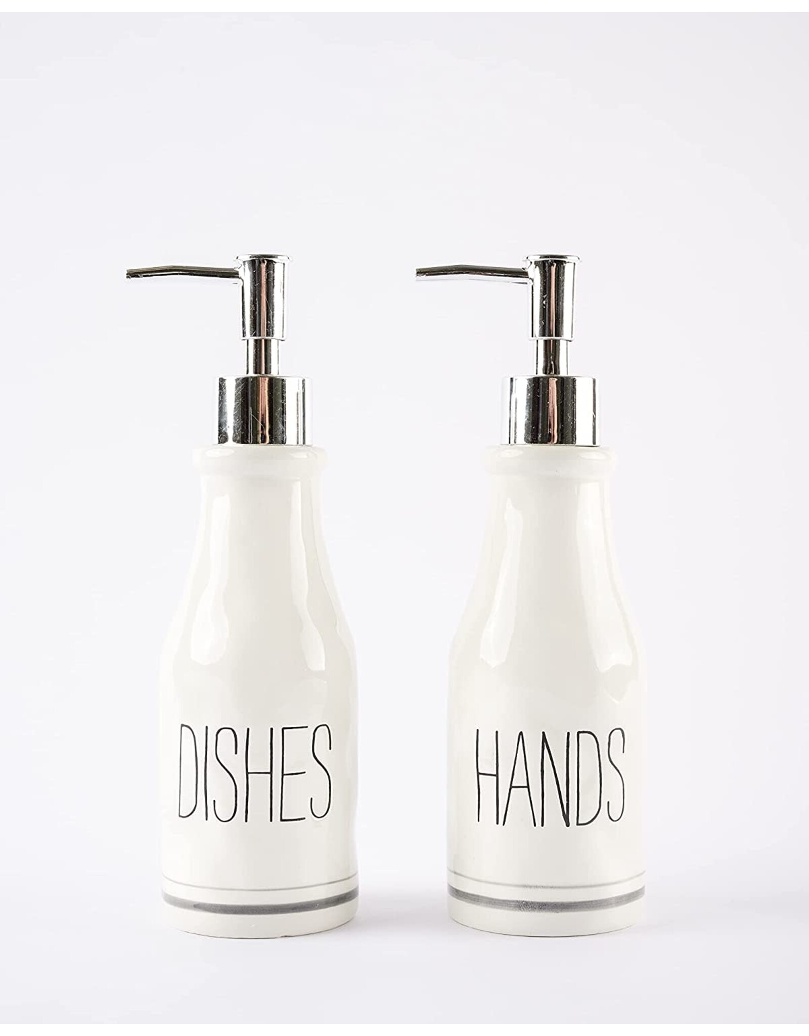 Mud Pie Bistro Kitchen Boxed Hands and Dishes Soap Pump Set