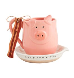 Mud Pie Ceramic Pig Microwave Bacon Cooker Mug