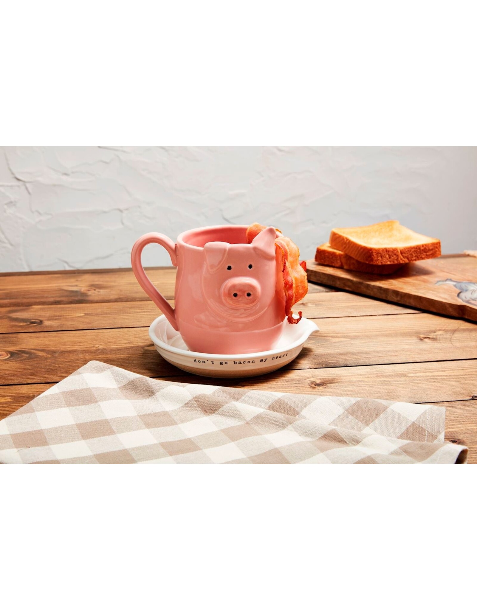 Mud Pie Ceramic Pig Microwave Bacon Cooker Mug
