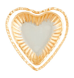 Mud Pie Nested Glass Heart Tidbit Trays Set of 2