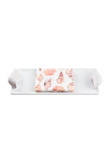 Mud Pie Shell Handle Hostess Tray w Towel Set