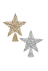 Kurt Adler Christmas Star Treetops Gold N Silver 6” Tree Toppers