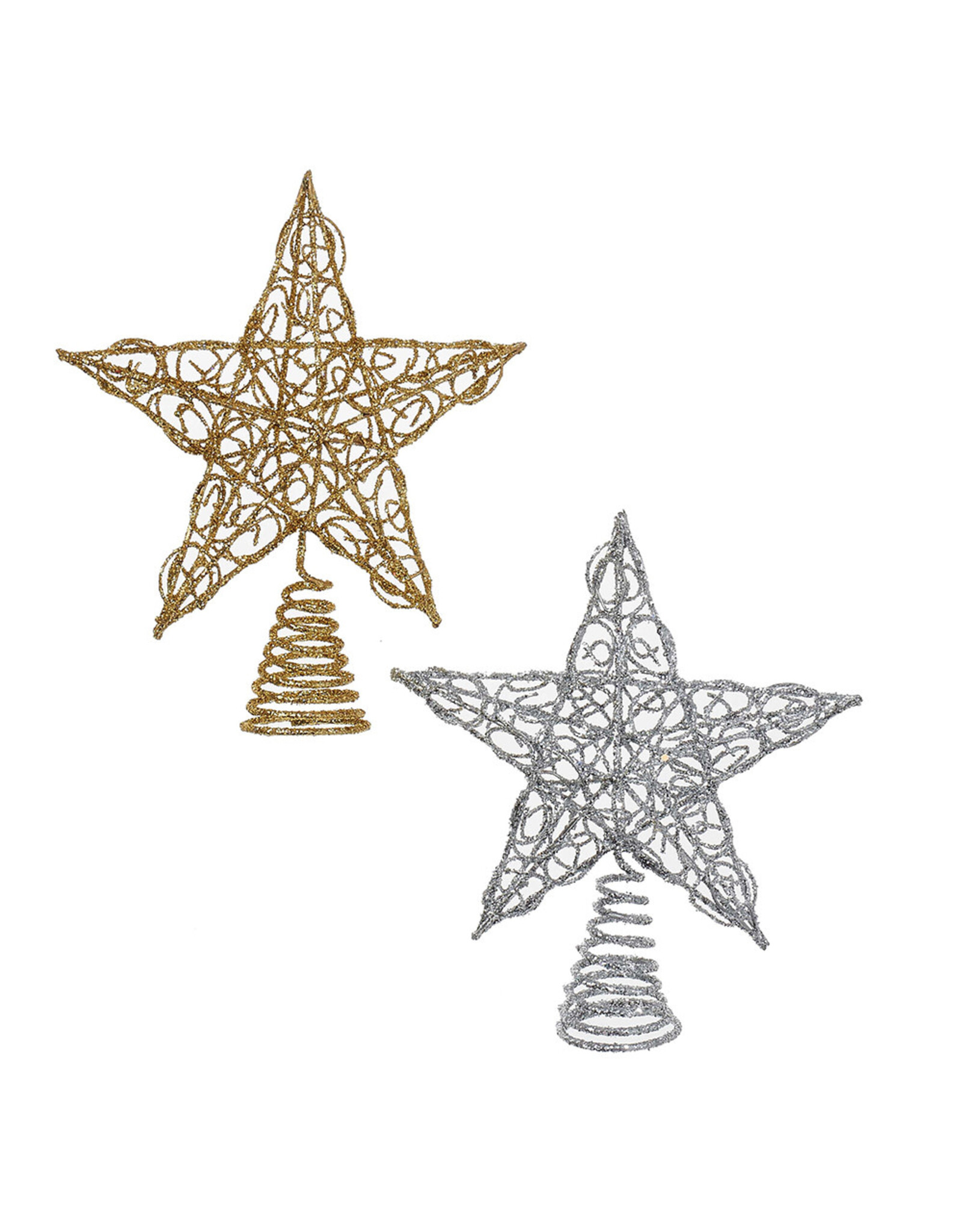 Kurt Adler Christmas Star Treetops Gold N Silver 6” Tree Toppers