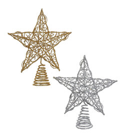 Kurt Adler Christmas Star Treetops Gold N Silver 6” Tree Toppers