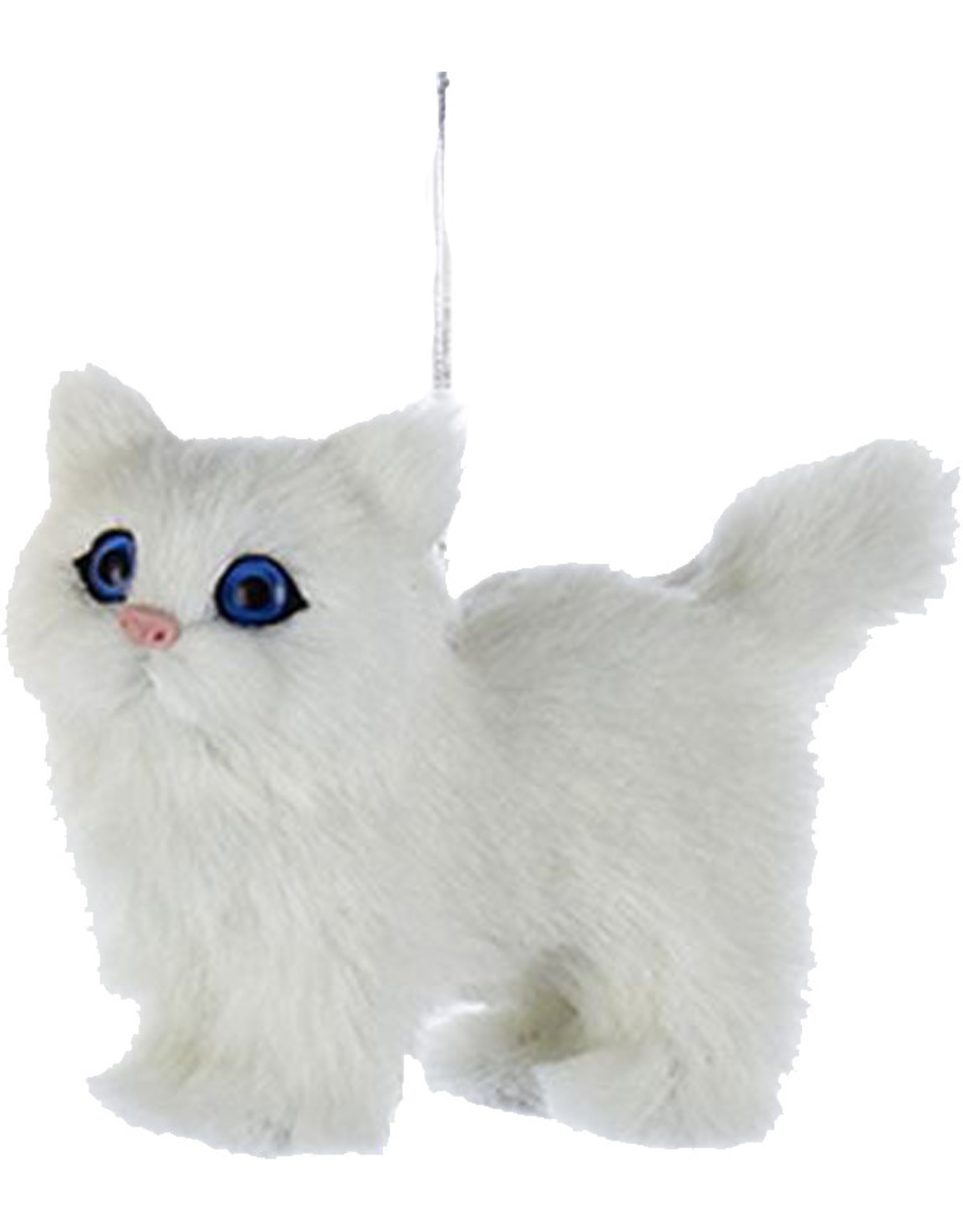 Kurt Adler Christmas Cat Ornaments Plush White Cat 4 Inch