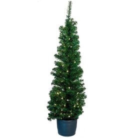 Kurt Adler 5 FT Potted Porch Christmas Tree Pre-Lit WW lights