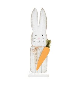 Mud Pie Easter Decor Wood Planked Bunny Sitter 21.5 Inch