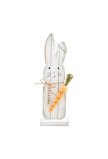 Mud Pie Easter Decor Wood Planked Bunny Sitter 17.5 Inch