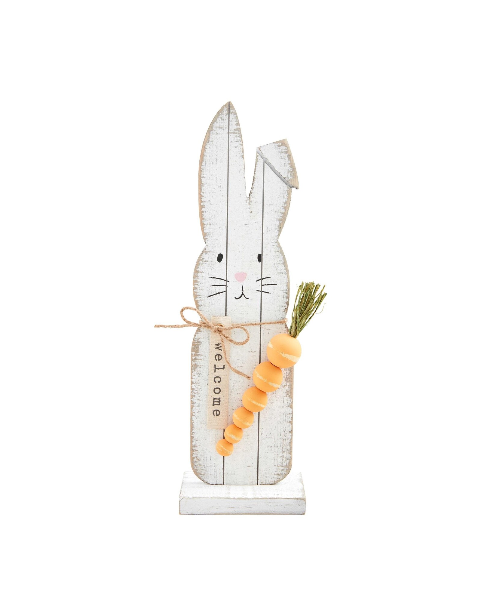 Mud Pie Easter Decor Wood Planked Bunny Sitter 17.5 Inch