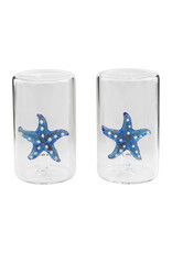 Mud Pie Glass Starfish Salt And Pepper Shakers Set