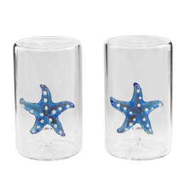 Mud Pie Glass Starfish Salt And Pepper Shakers Set