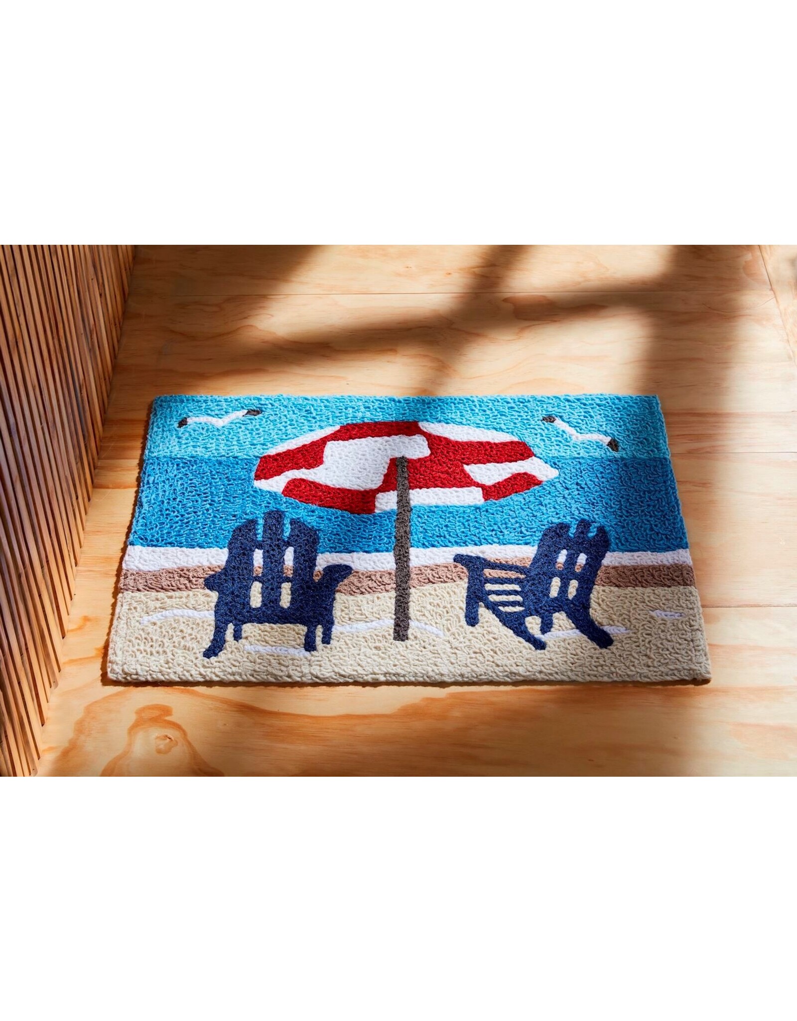 Mud Pie Beach Scene Washable Rug Mat 20 x 30 Inch