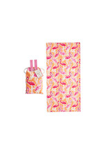 Mud Pie Quick Dry Beach Towel Set w Chair Clips in Drawstring Pouch OR