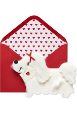 PAPYRUS® Valentine's Day Cards White Fur Dog With Letter Card