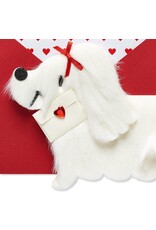 PAPYRUS® Valentine's Day Cards White Fur Dog With Letter Card