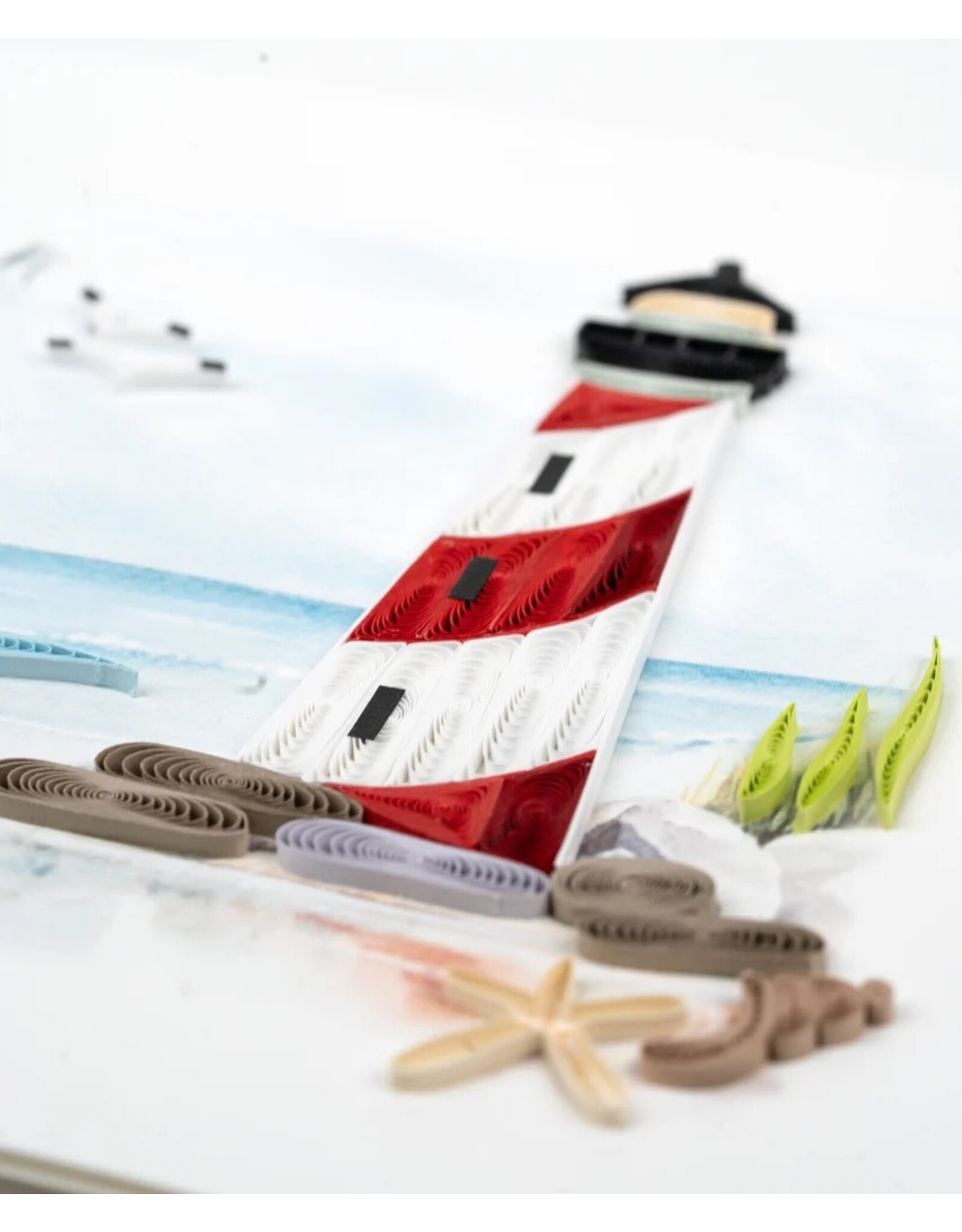 Quilling Card Quilled Red And White Lighthouse Greeting Card