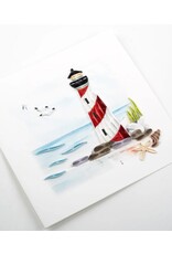 Quilling Card Quilled Red And White Lighthouse Greeting Card
