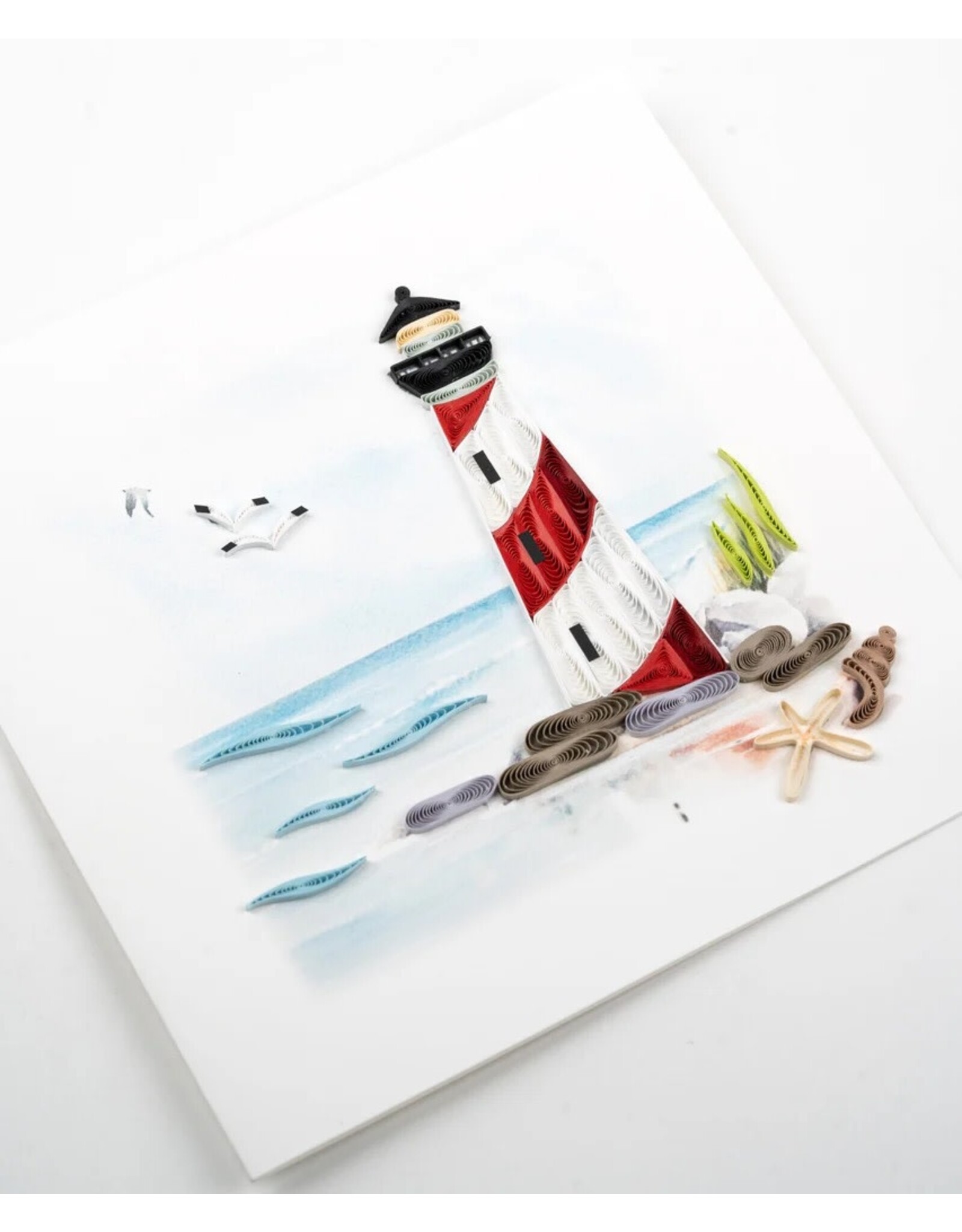 Quilling Card Quilled Red And White Lighthouse Greeting Card