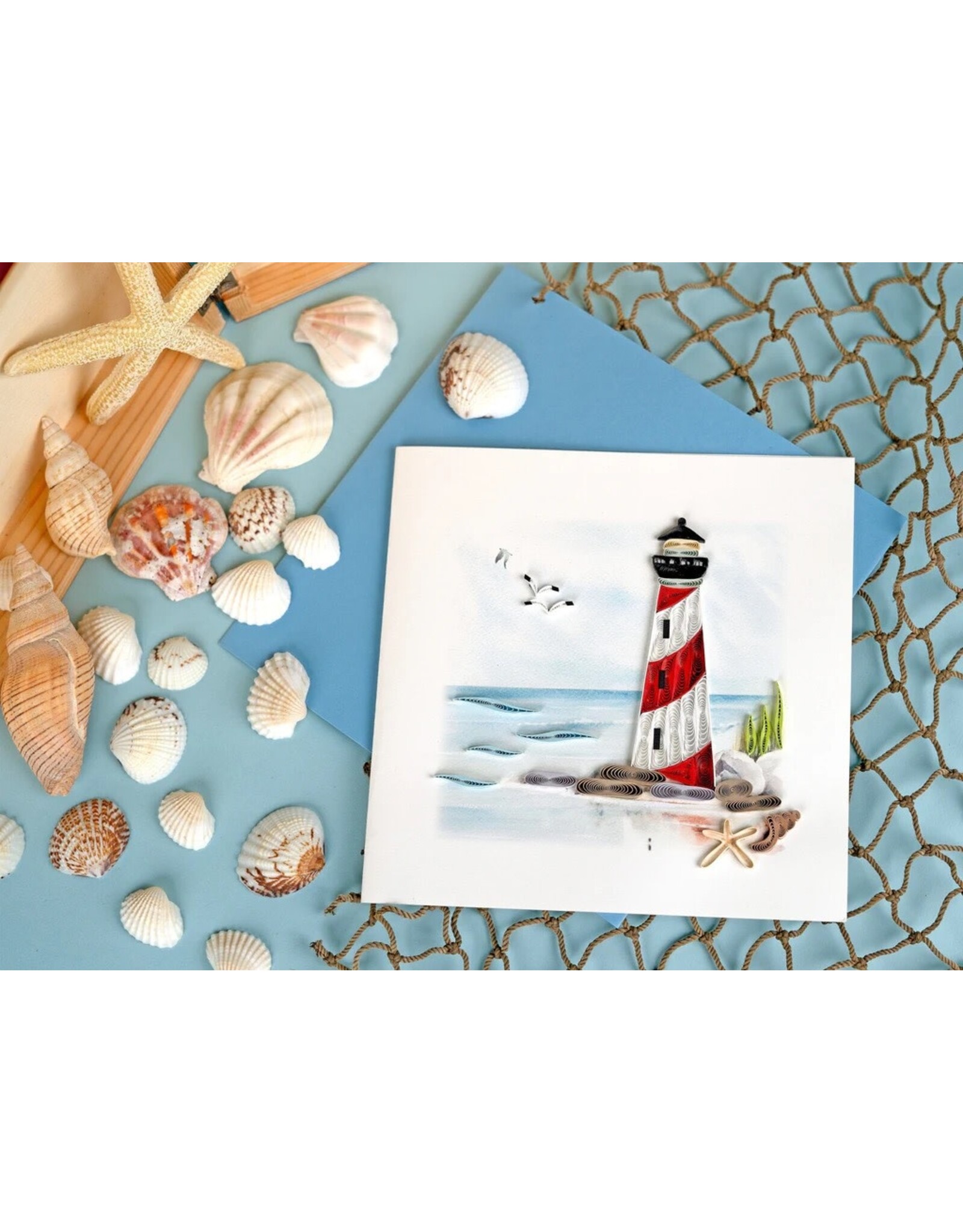 Quilling Card Quilled Red And White Lighthouse Greeting Card