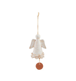 Mud Pie Terracotta Angel Wind Chime | Ruffle w Peace Be w You Clapper
