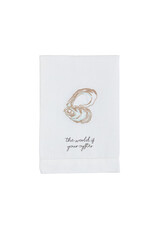 Mud Pie Embroidered Hand Towel | The World Is Your Oyster