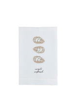 Mud Pie Embroidered Hand Towel | Oysters w No Grit No Pearl