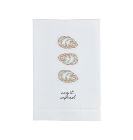 Mud Pie Embroidered Hand Towel | Oysters w No Grit No Pearl
