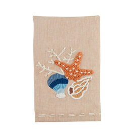 Mud Pie Embroidered Hand Towel | Shell Cluster