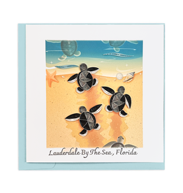 Quilling Card Lauderdale-By-The-Sea Quilled Sea Turtle Hatchlings Card