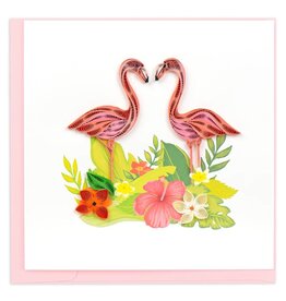 Quilling Card Quilled Tropical Flamingos Greeting Card