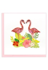Quilling Card Quilled Tropical Flamingos Greeting Card