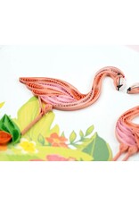 Quilling Card Quilled Tropical Flamingos Greeting Card