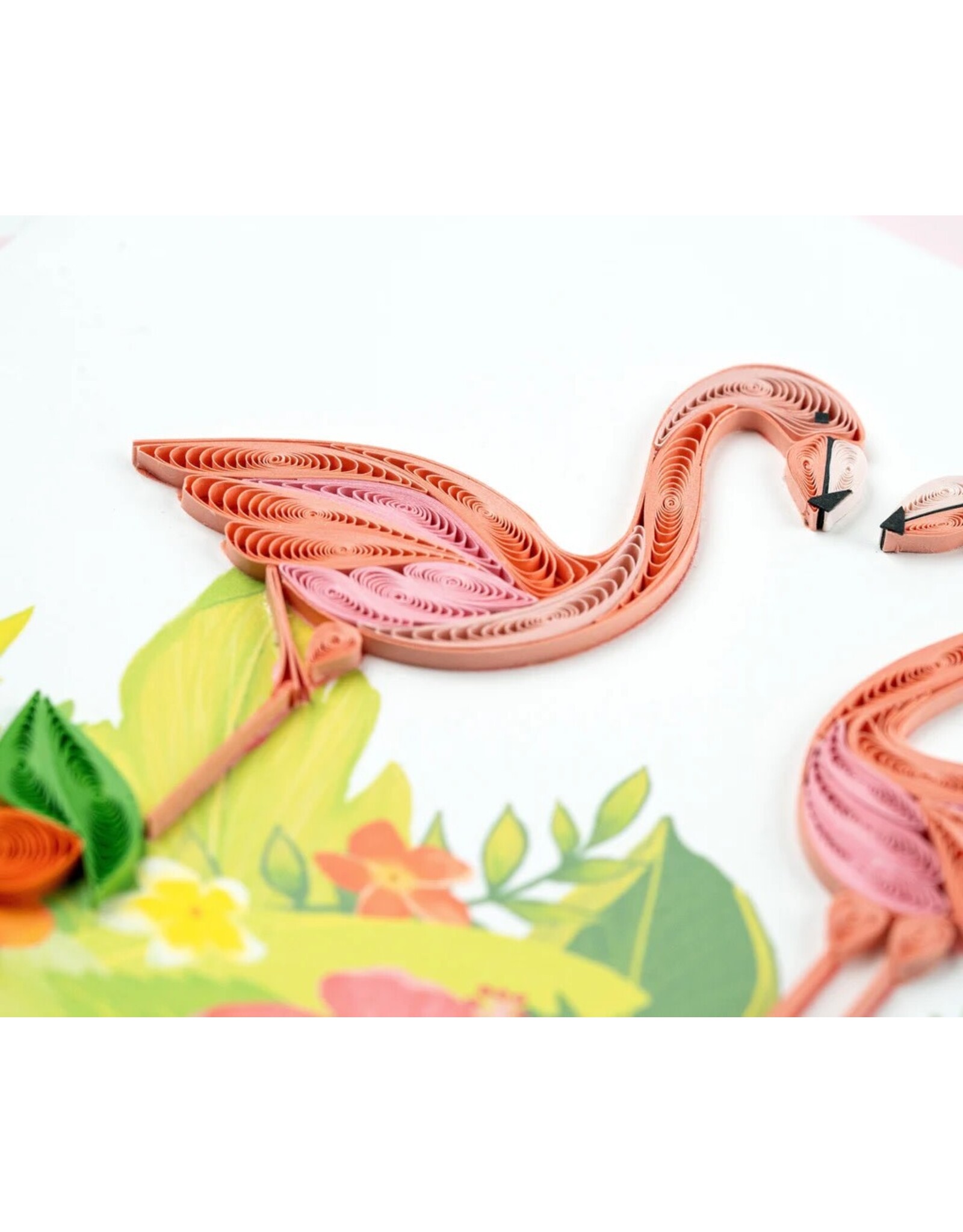 Quilling Card Quilled Tropical Flamingos Greeting Card