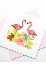 Quilling Card Quilled Tropical Flamingos Greeting Card