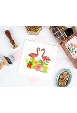 Quilling Card Quilled Tropical Flamingos Greeting Card