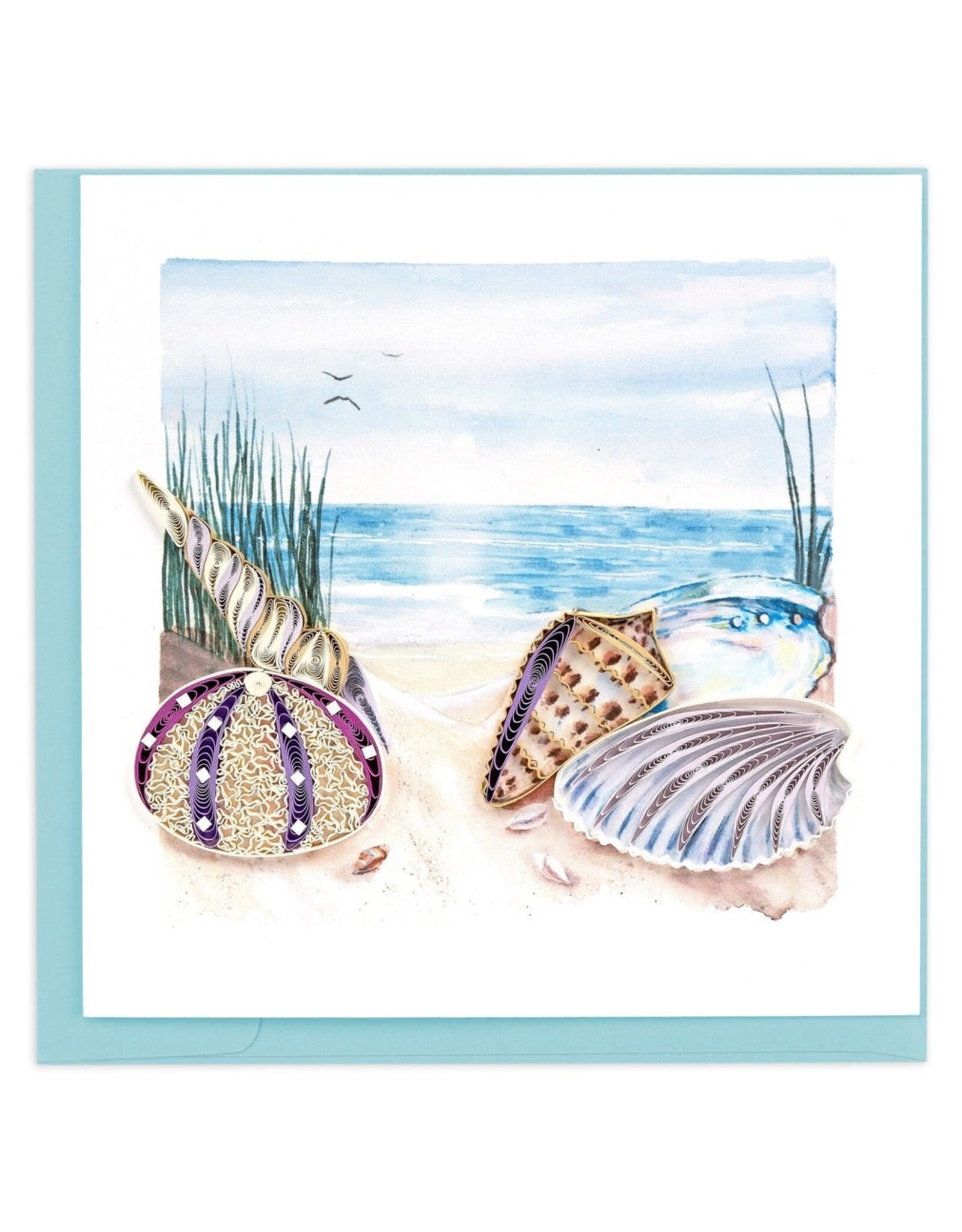 Quilling Card Quilled Seashells On The Shore Greeting Card