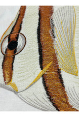 Tide Hill Butterfly Fish Embroidered Pillow Cover With Pillow Insert