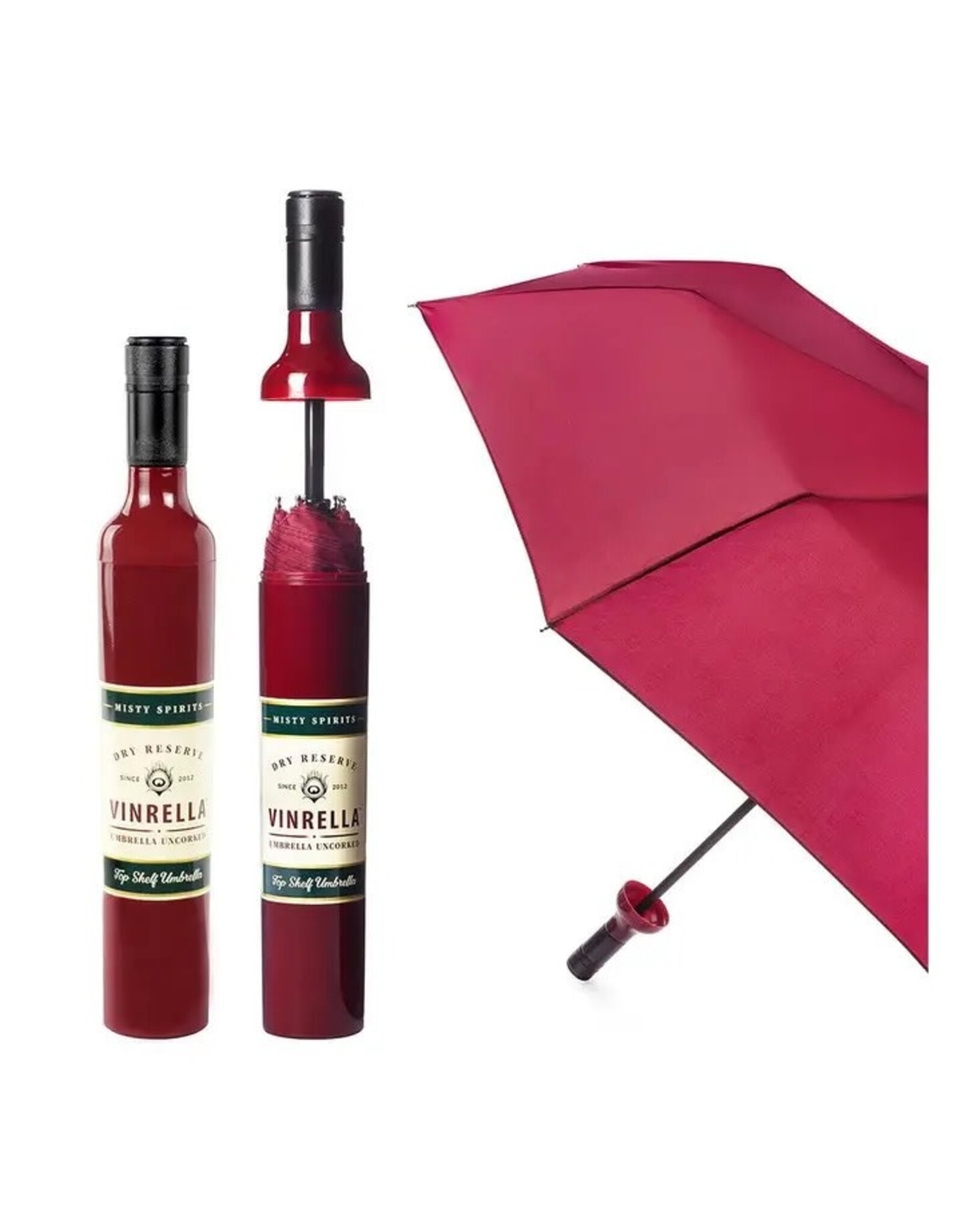 Vinrella Umbrella In A Bottle | Burgundy Wine Bottle Umbrella