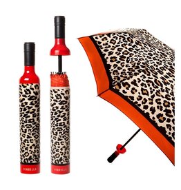 Vinrella Umbrella In A Bottle | Leopard Wine Bottle Umbrella
