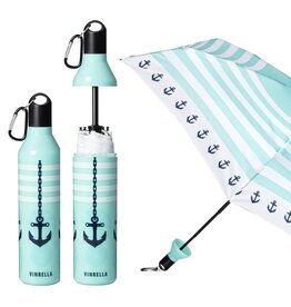 Vinrella Umbrella In A Bottle | Anchors Away Water Bottle Umbrella