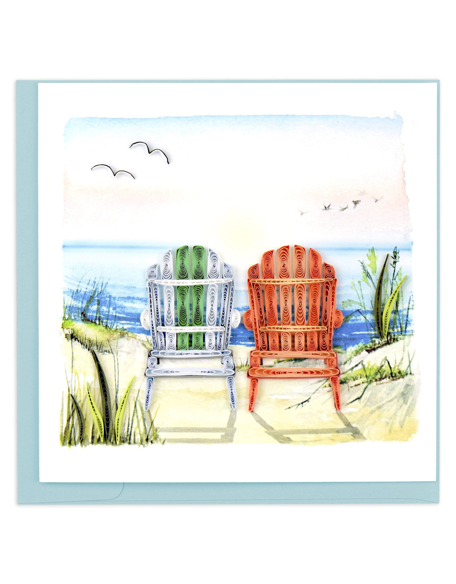 Quilling Card Blank Quilled Beach Adirondack Chairs Greeting Card